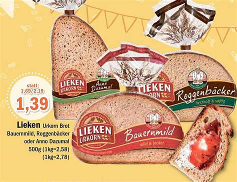 Lieken Urkorn Brot Bauernmild Roggenbäcker Oder Anno Dazumal Angebot