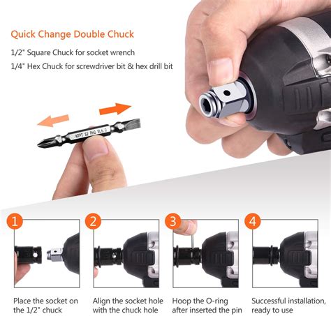 Impact Wrench Goxawee V Cordless Impact Driver Set Ah Lithium