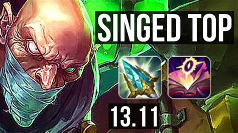 SINGED Vs RENEKTON TOP 5 0 2 1000 Games 1 0M Mastery KR Master