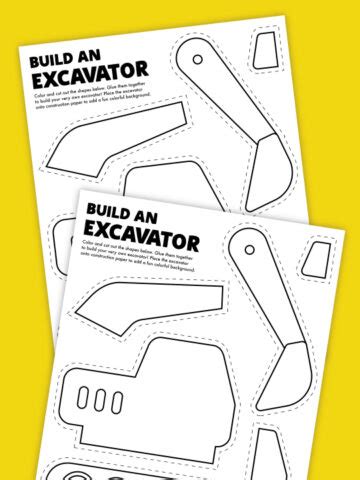 excavator printables Archives - Pjs and Paint