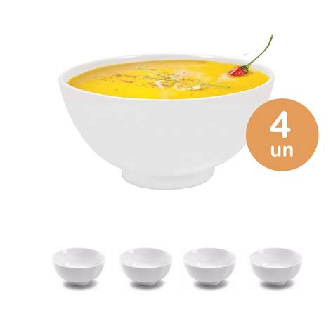 4UN tigela cumbuca melamina branca redonda 350ML caldo açaí Submarino