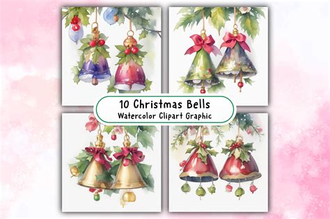 Christmas Bells Watercolor Clipart Graphic by Design Point · Creative ...