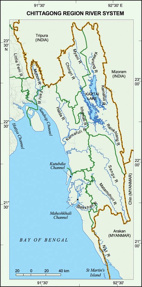 Maps Of Bangladesh Map Showing Chittagong Region River System