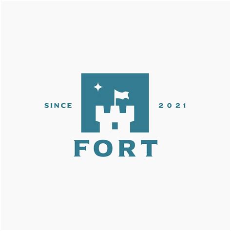 Ilustração Design Do Logotipo Da Torre Do Castelo Fort Fortress Com