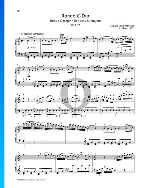 Rondo In C Major Op 51 No 1 Ludwig Van Beethoven Piano Sheet Music