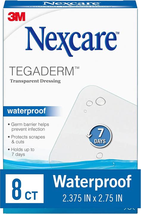 Nexcare Tegaderm Waterproof Transparent Dressing 2 3 8 Inches X 2 3 4