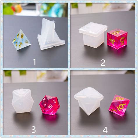 Pcs Set Dnd Dice Resin Mold Polyhedral Game Dice Silicone Etsy