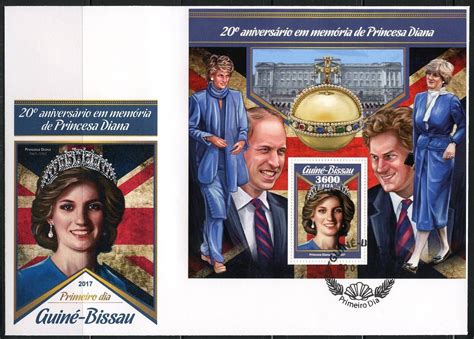 Guinea Bissau 2017 20th Memorial Anniversary Of Princess Diana S Sheet