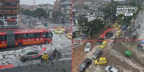 Así Fue La Piscina Que Se Armó En Bogotá Por Lluvia Y Granizada Las Vías Quedaron Tapadas