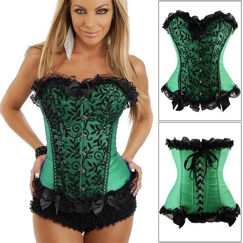 Femmes Steampunk Top Corset Satin Corsets Et Bustiers Taille Formateur