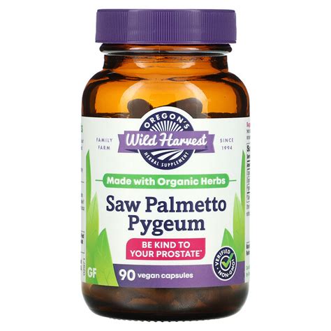 Oregons Wild Harvest Saw Palmetto Pygeum 90 Vegan Capsules