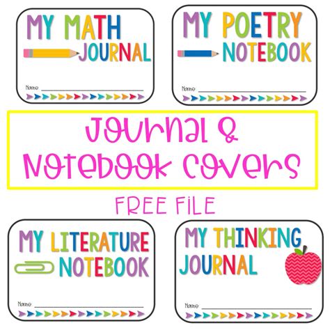 Free Journal And Notebook Labels For Kindergarten