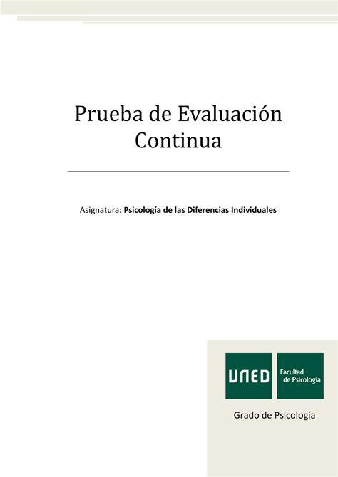 Orientaciones realizacio n PEC Prueba de Evaluación Continua