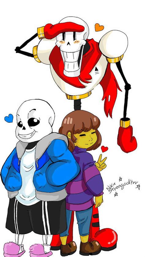 Undertale Frisk Sans And Papyrus Fanart By Nikie Strongockter On