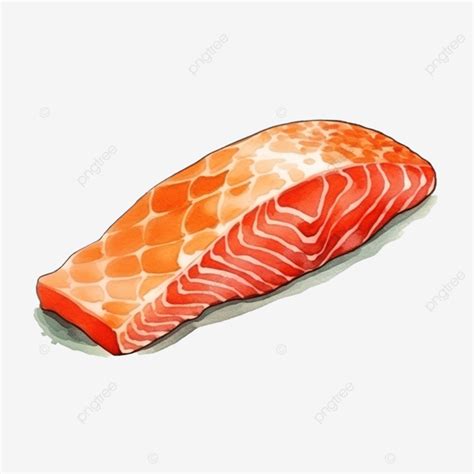 Watercolor Japanese Food Salmon Watercolor Food Cuisine PNG