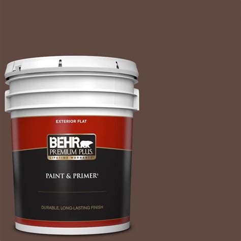 BEHR PREMIUM PLUS 5 Gal N150 7 Chocolate Therapy Flat Exterior Paint