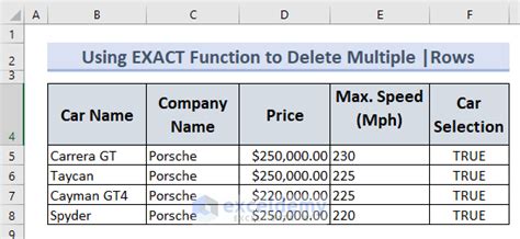 How To Delete Multiple Rows In Excel Using Formula