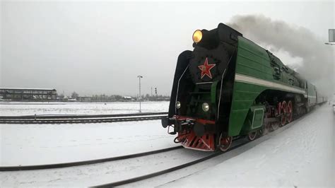 Ретро поезд Паровоз П36 0147 Russian Old Steam Locomotive P36 Retro