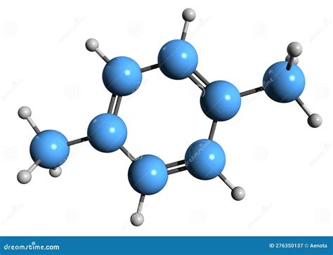 P Xylene Molecular Structure 3d Flat Model Para Xylene Structural