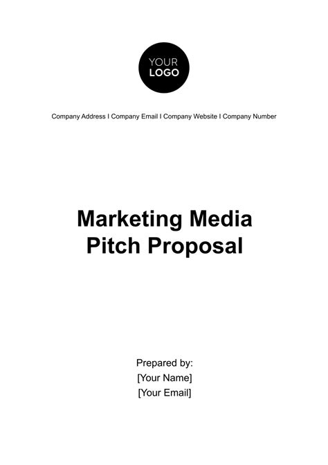 Free Marketing Media Pitch Proposal Template to Edit Online
