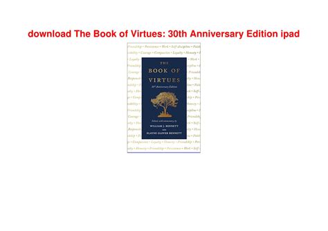 Ppt Download The Book Of Virtues 30th Anniversary Edition Ipad