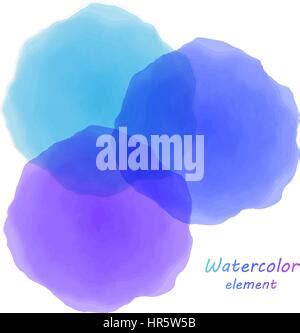 Blue Watercolor Blotch Set Of Blue Watercolor Circles Stock Vector