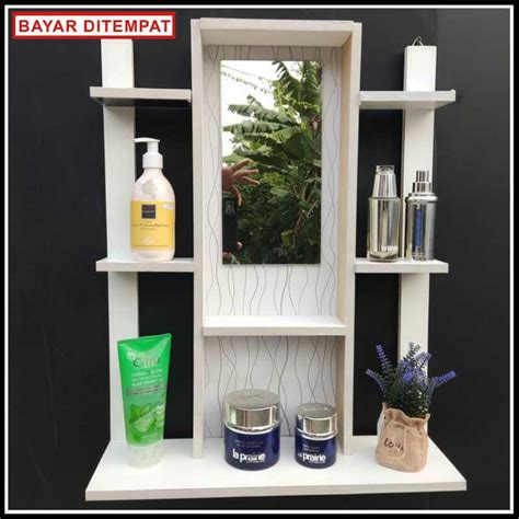 Jual Tolet Tempat Make Mek Up Rak Kosmetik Cermin Kaca Jumbo Shopee