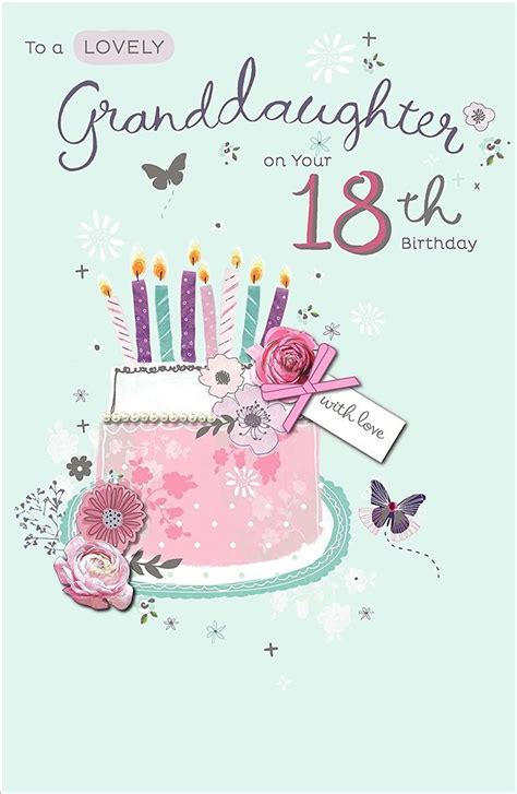 Granddaughter 18th Birthday Card Cake Birthday Cards 18th Birthday