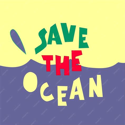 Premium Vector Save The Ocean Illustration On Marine Pollution