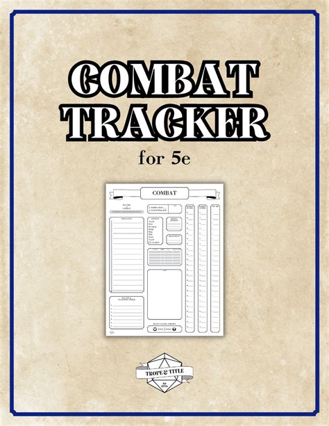 Supplementary Gameplay Sheets For E Combat Tracker Trope Title