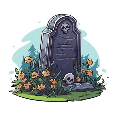 Premium Vector Vector Old Cemetery Gravestone And Headstone Rip Tombstone With Skeleton Vector