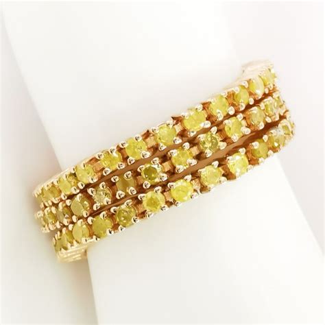 1 92 Ct Fancy Vivid Yellow Diamonds Eternity Tennis Catawiki