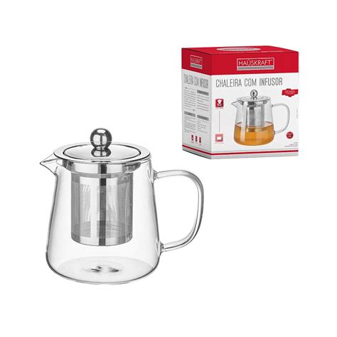 Chaleira De Vidro Borossilicato Infusor A O Inox Ml No Shoptime