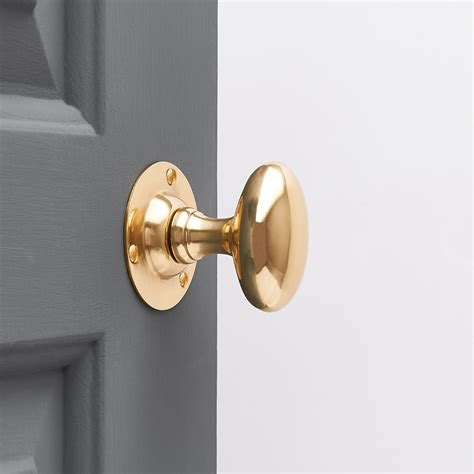 Oval Polished Brass Door Knobs