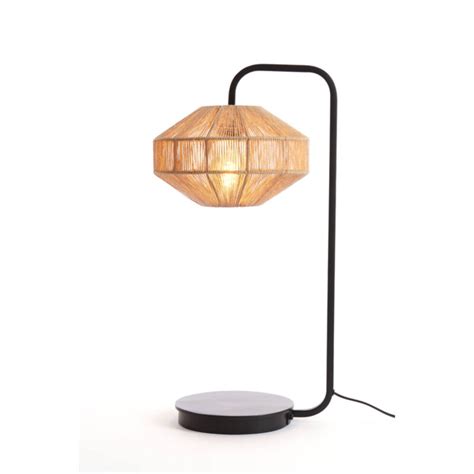 Lampe De Table Rustique Noire Et Beige Light Living Lyra