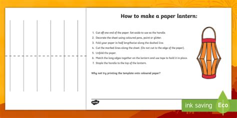 How To Make A Paper Lantern Craft Instruction Sheets How To