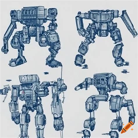 Blueprint Of A Light Mech With Internal Structures On Craiyon