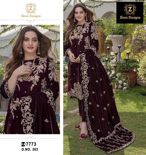 ZIAAZ DESIGNS 363 VELVET PAKISTANI SUITS IN INDIA