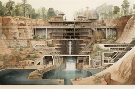 Premium Photo Detailed Cross Section Of A Dam Under Construction Top