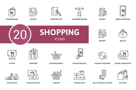 Premium Vector Shopping Icon Set Contains Editable Icons Shopping Theme