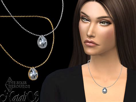 The Sims Resource Pear Cut Halo Pendant Necklace Halo Pendant