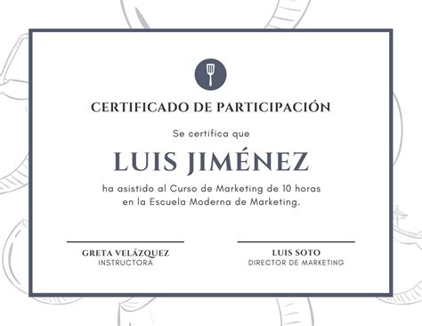 Modelo De Certificado De Participacion