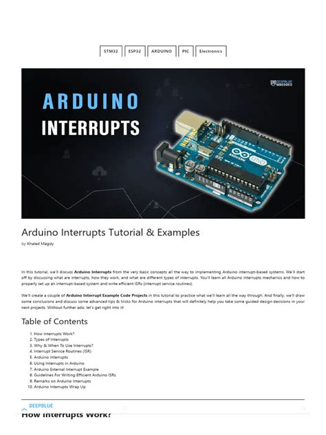 Arduino Interrupts Tutorial & Examples | PDF | Microcontroller ...