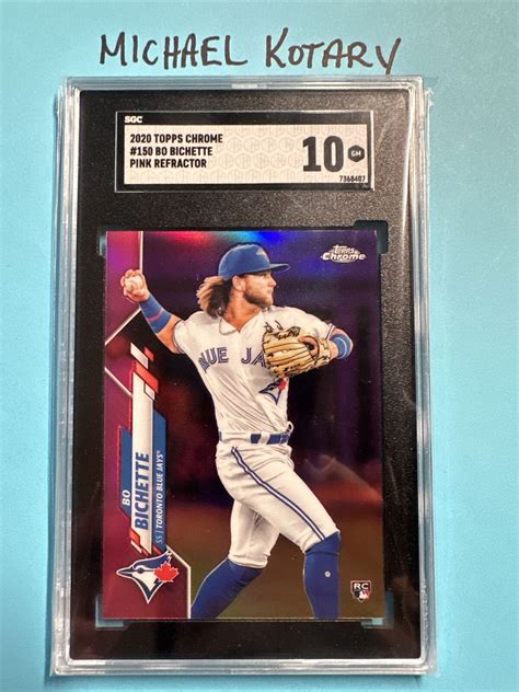 Bo Bichette Topps Chrome Pink Refractor Sgc Blue Jays Rookie