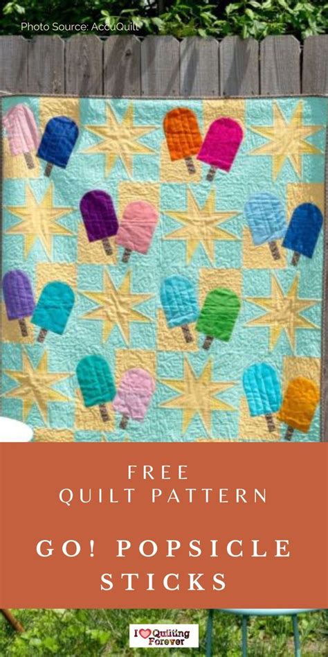 Free Quilt Pattern GO Popsicle Sticks Throw Quilt Beginner Quilt