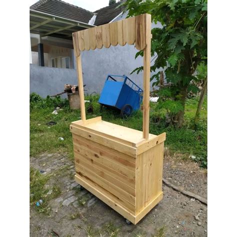 Jual BOOTH STAND GEROBAK KAYU BOOTH KAYU Shopee Indonesia