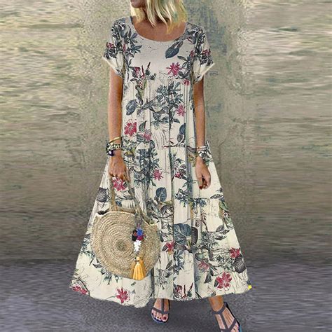 Gzwyht Summer Dresses Dresses For Women 2024 Womens Casual Floral