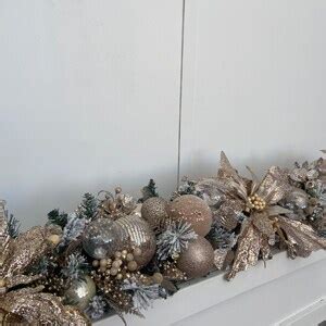 Christmas Garland Christmas Mantel Gold, Silver, & Bronze Christmas ...