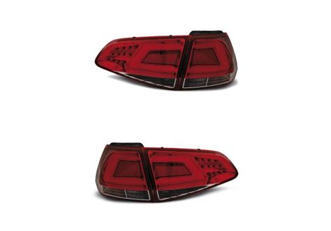 Juego De Pilotos Led Vw Golf 7 13 Rojo Cristal Led Bar