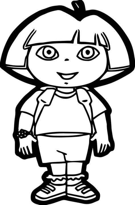 Dora The Explorer Front View Coloring Page Wecoloringpage